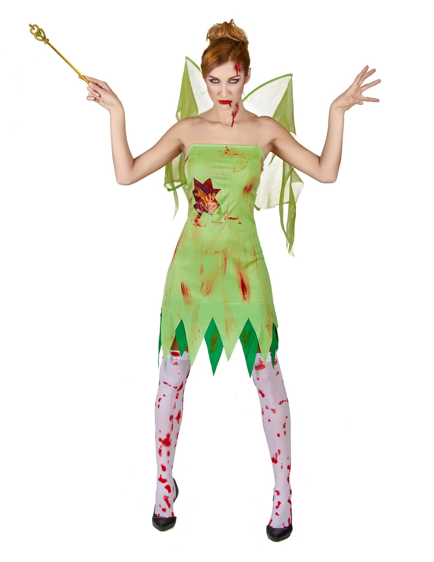Kit disfraz de hada verde ensangrentada mujer Halloween