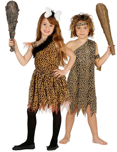 Disfraz infantil de pareja prehistórica