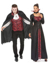 Disfraz pareja de vampiros negro y rojo