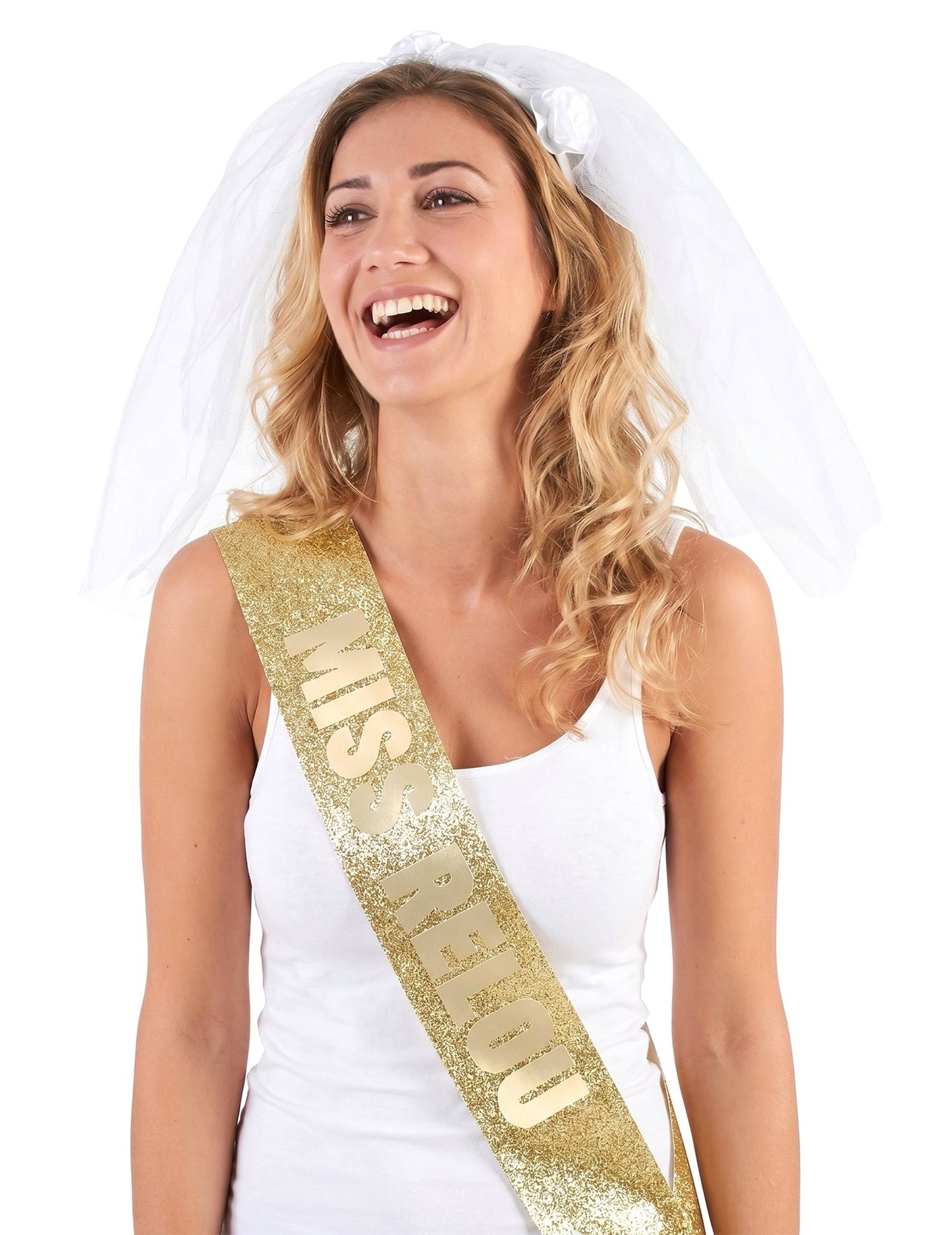 Set de accesorios banda y velo de novia mujer