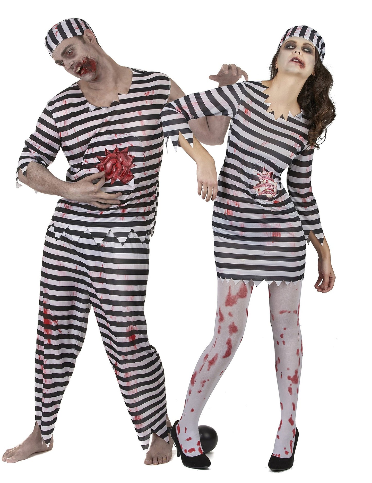 Disfraz de pareja prisioneros Zombie Halloween