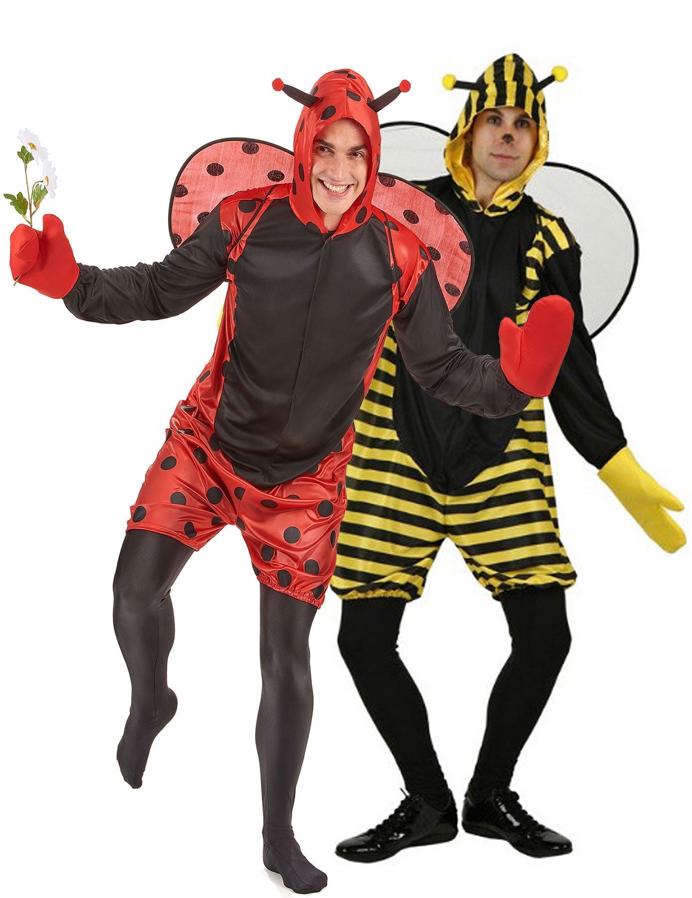 Disfraz de pareja de abeja y mariquita para hombres