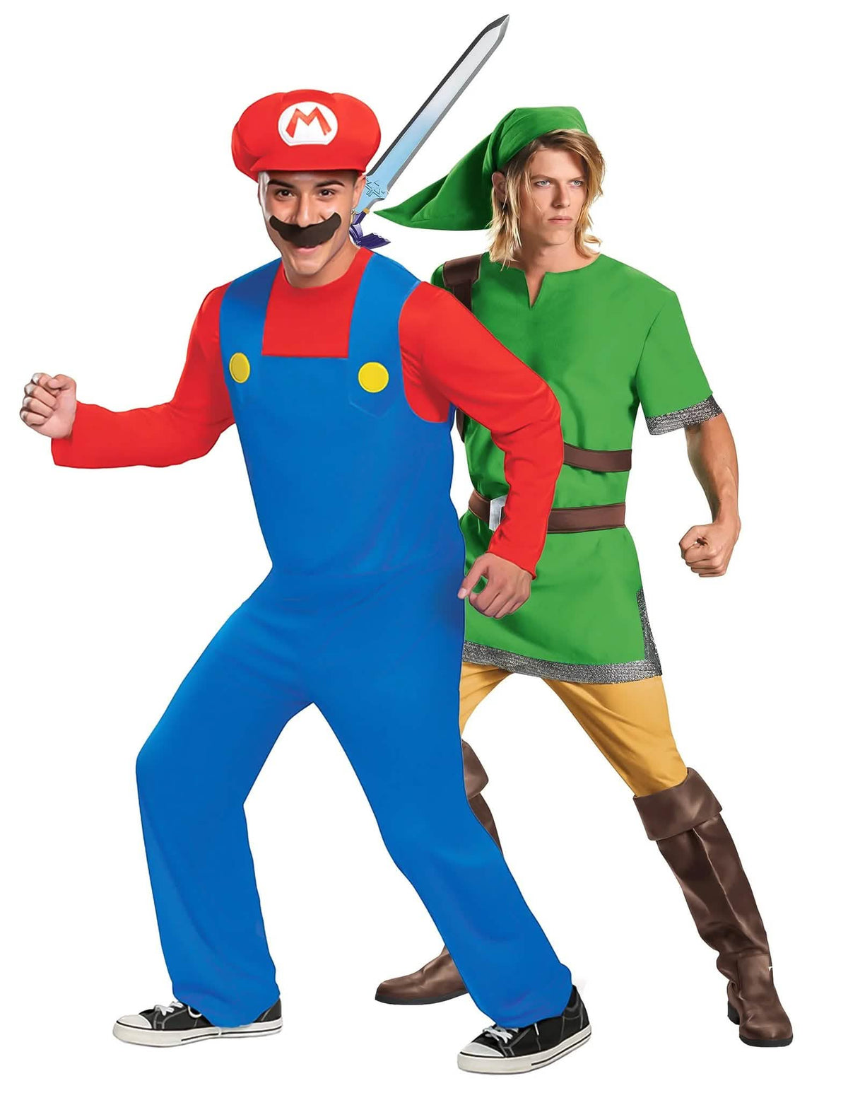 Disfraz de pareja de Mario y Zelda para adulto