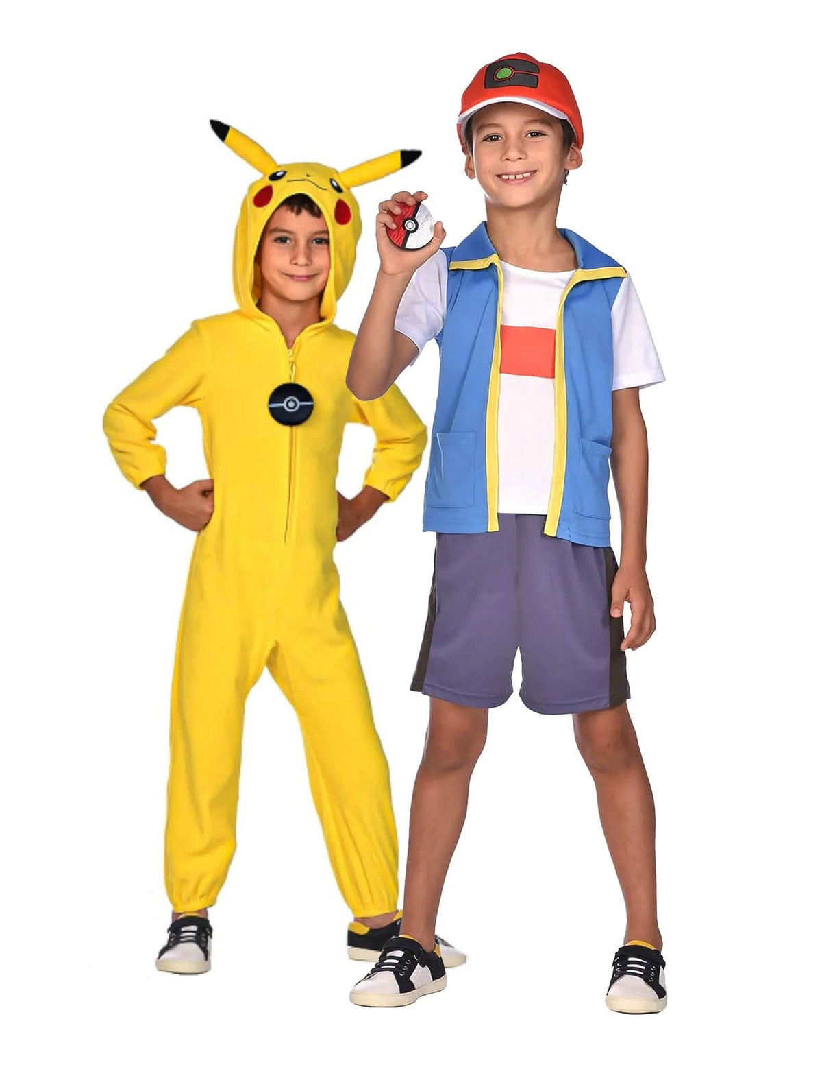 Disfraz de pareja de Ash y Pikachu Pokemon™ para niño