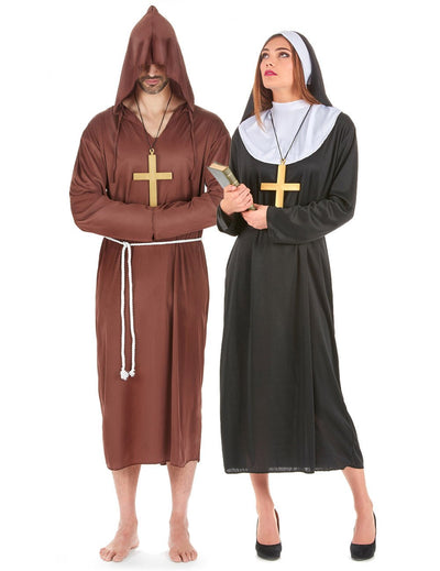 Disfraz de pareja de monje y monja