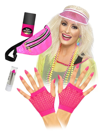 Kit de accesorios rosa neón para adultos
