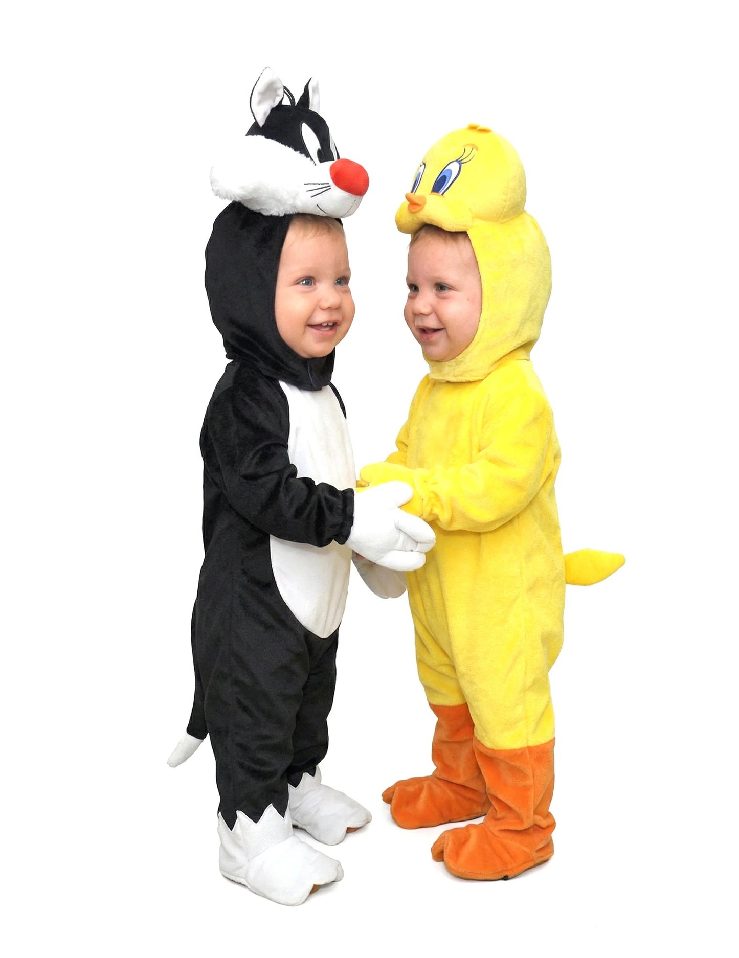 Disfraz de pareja Piolín™ y Silvestre™ bebé niño