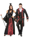 Disfraz de pareja vampiro rojo y negro Halloween