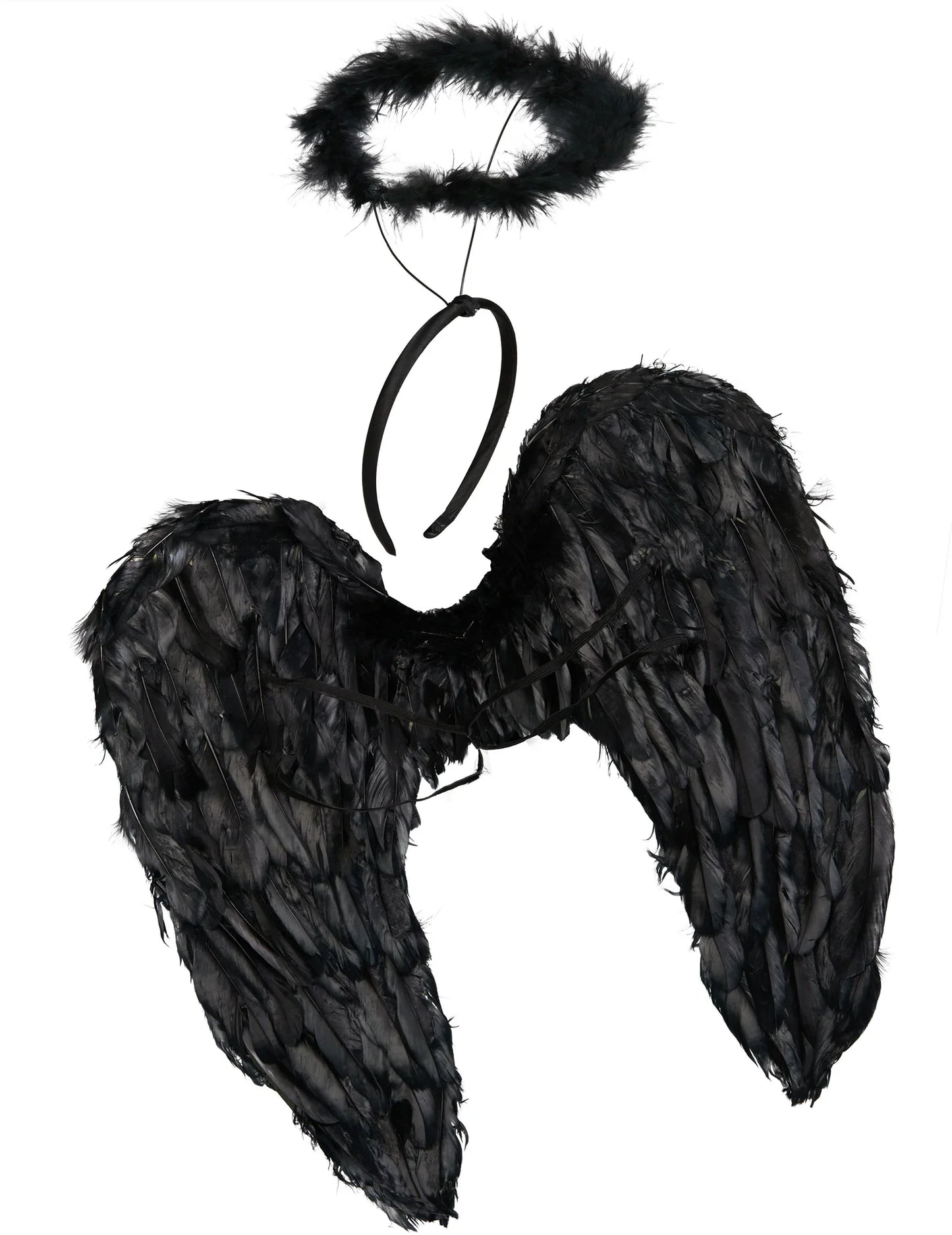 Kit de accesorios de ángel negro para adulto