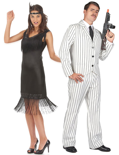 Disfraz de gangster y pareja de Charleston para adulto