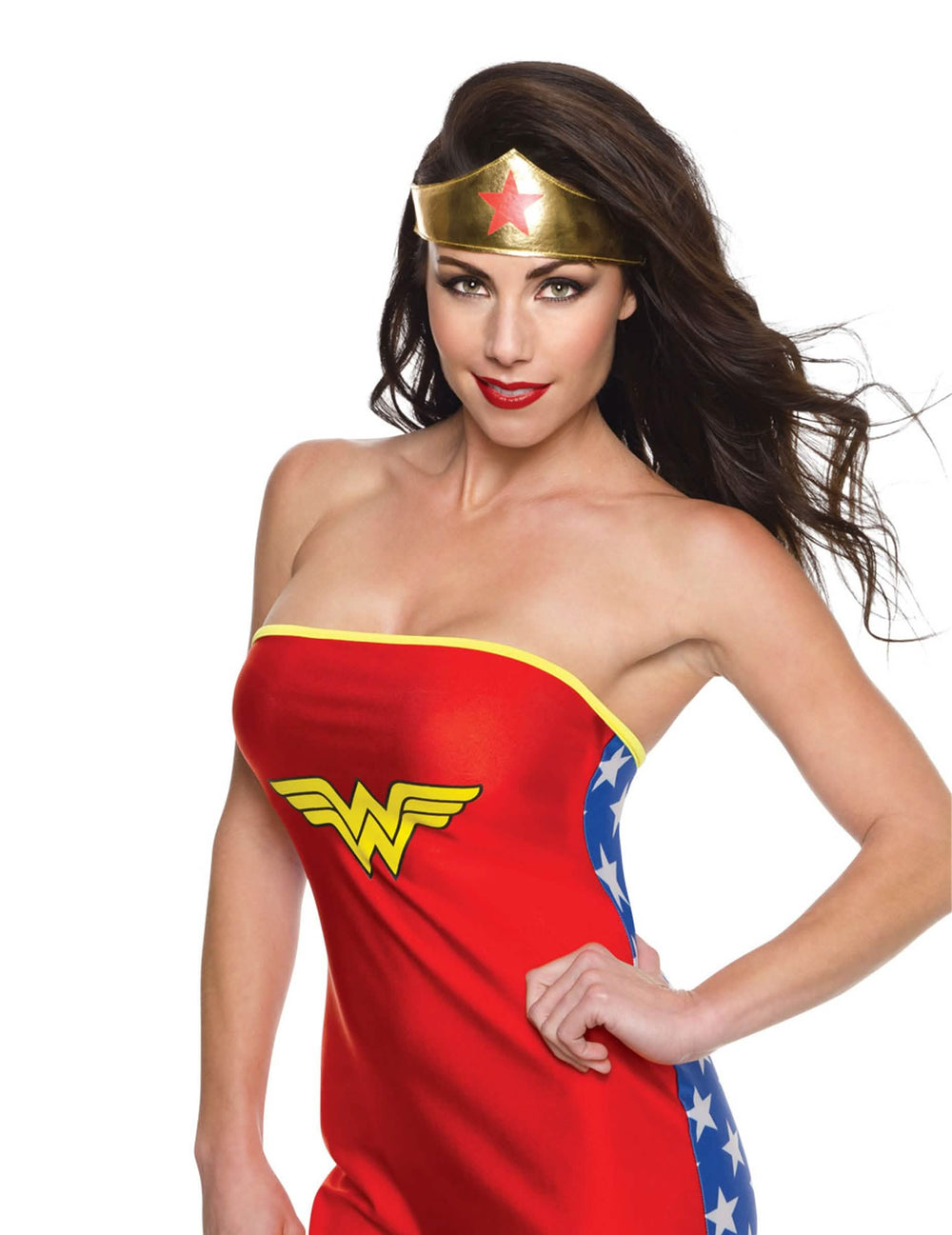 TiarA Wonder Woman™ para mujer dorada con estrella rojo
