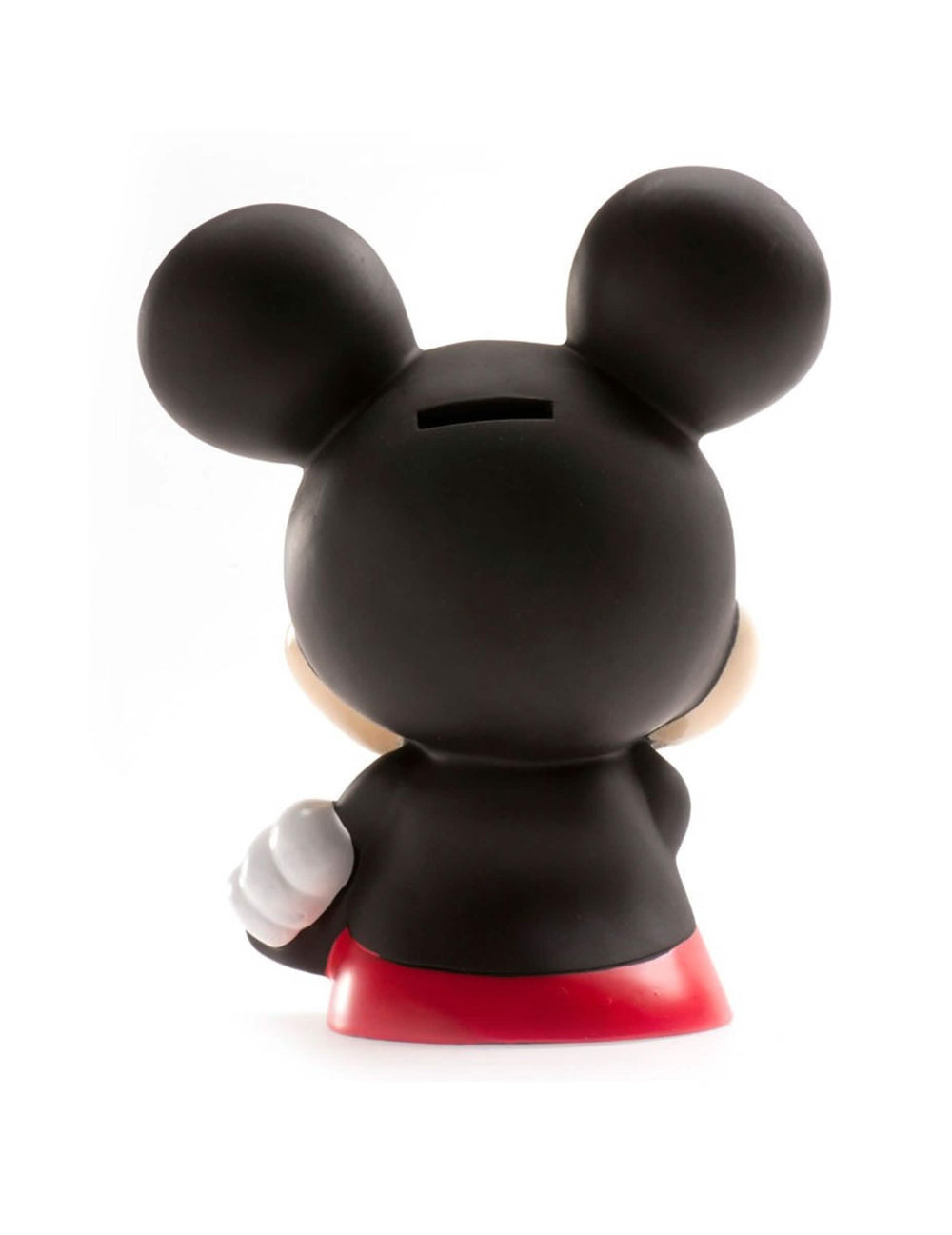 Vista trasera de la hucha con caramelos Mickey