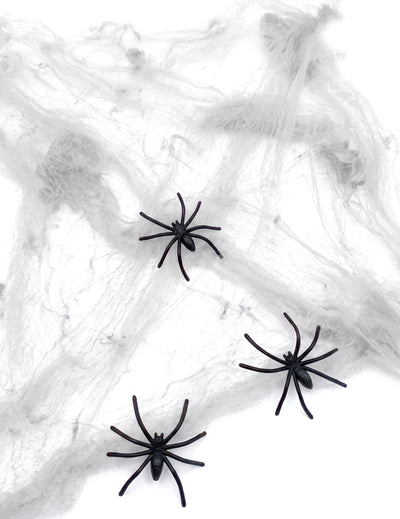 Telaraña blanca con arañas 20 g Halloween
