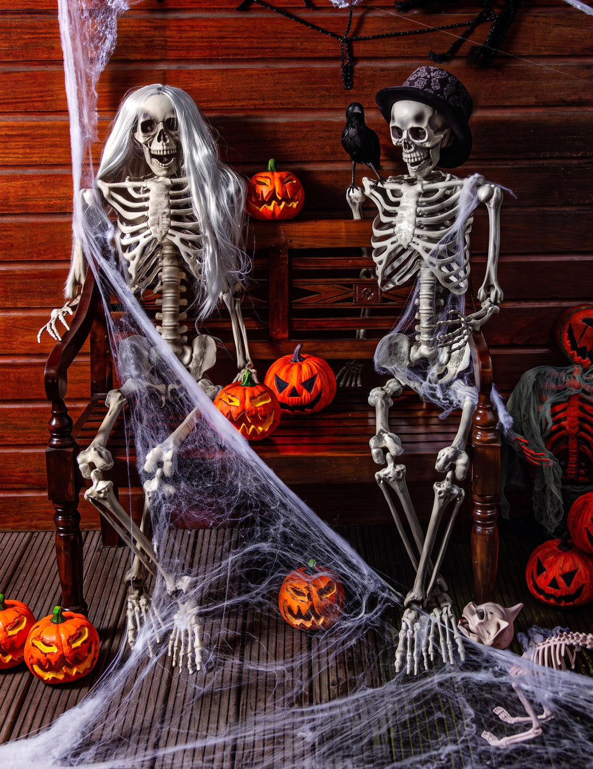 Telaraña blanca con arañas 20 g Halloween