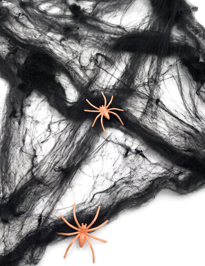 Telaraña negra con arañas 20 g Halloween