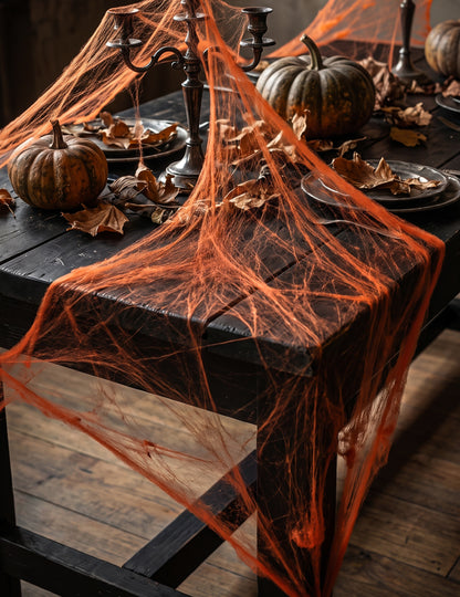 Telaraña naranja con arañas 20 g Halloween