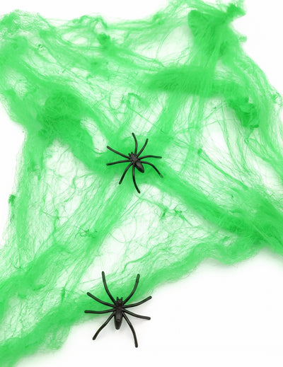 Telaraña verde con arañas 20 g Halloween