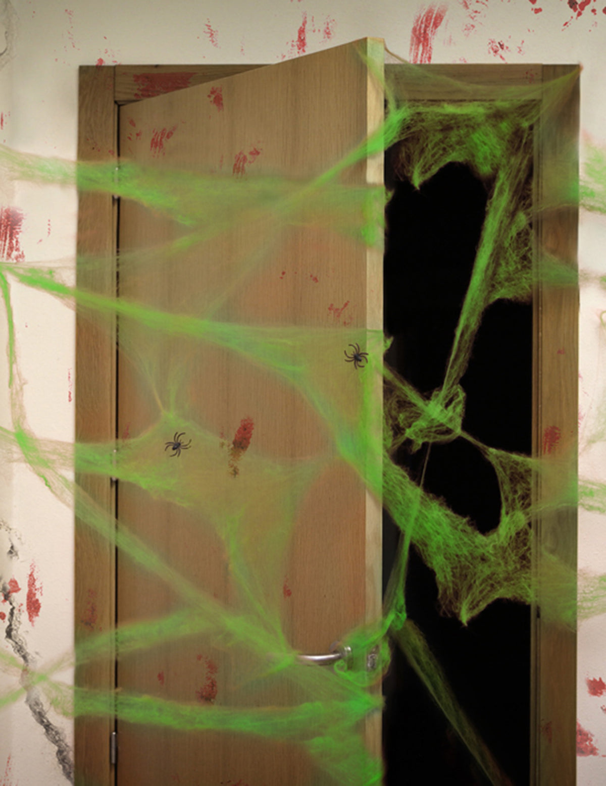 Telaraña verde con arañas 20 g Halloween