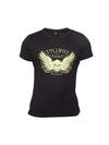 T-shirt Tollwut Street Wear 'BREAKOUT' pour homme noir avec motif tête de mort ailée