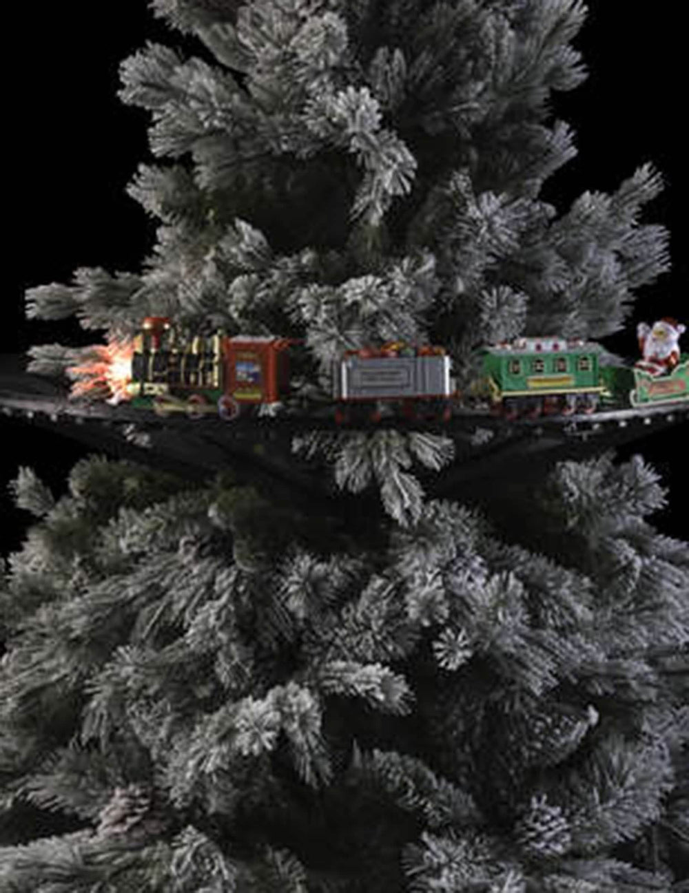 Puesta en escena sobre el árbol del tren de navidad para árbol 23 piezas luminoso y animado