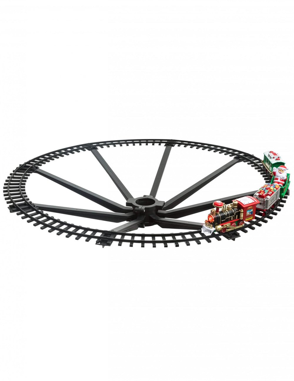 Tren de navidad para árbol 23 piezas luminoso y animado rojo y negro