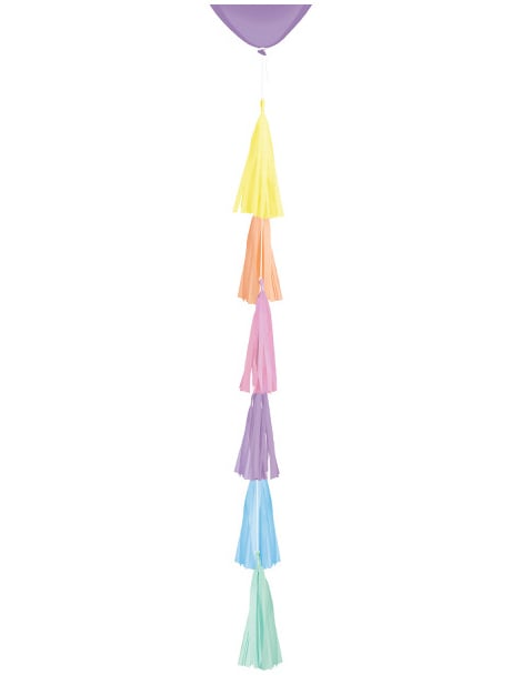 Traîne de ballon tassels en papier festive pastel multicolore