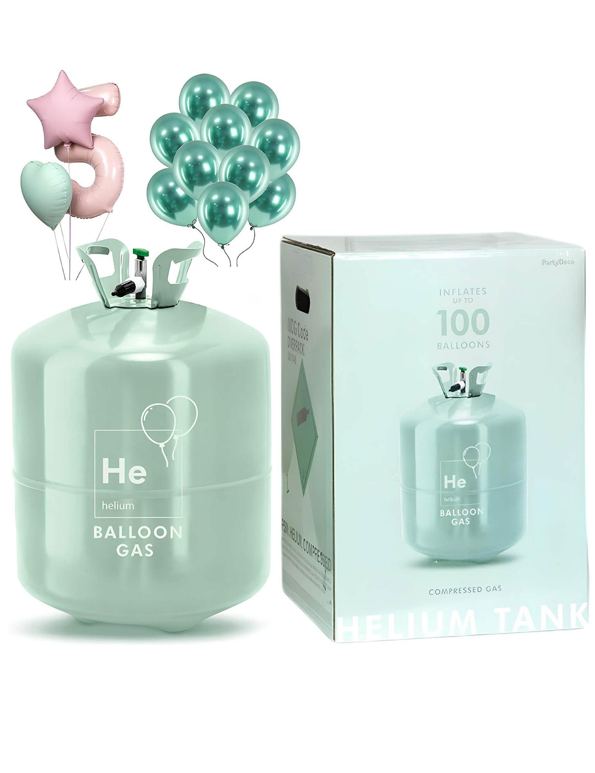 Bombona de helio grande para inflar hasta 90 globos	