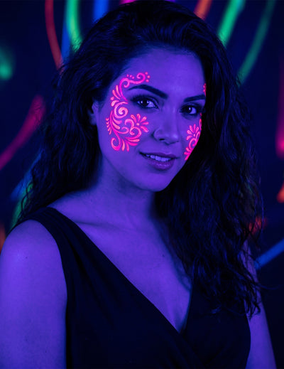 Tubo de maquillaje neón rosa UV