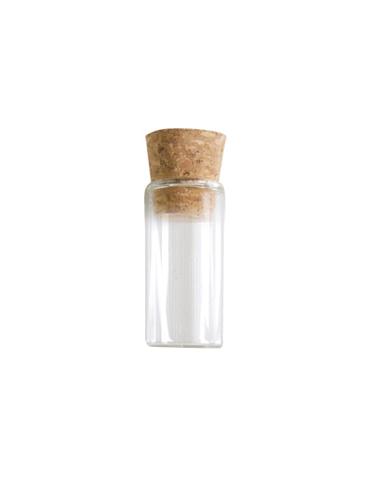 Tube éprouvette en verre transparent avec bouchon en liège