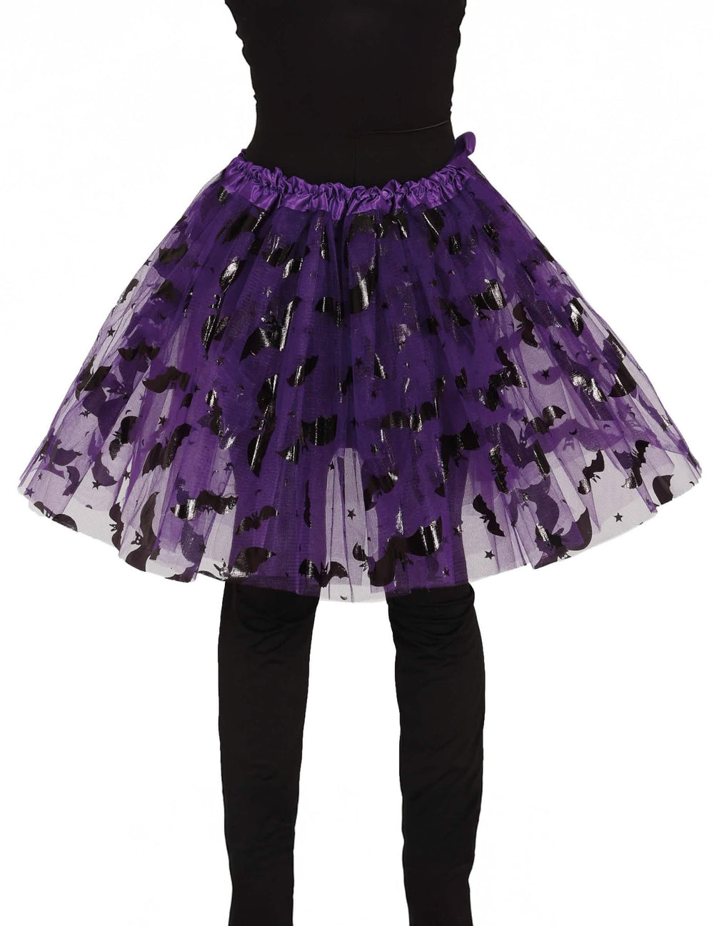 Tutu chauve-souris pour fille violet avec motifs noirs
