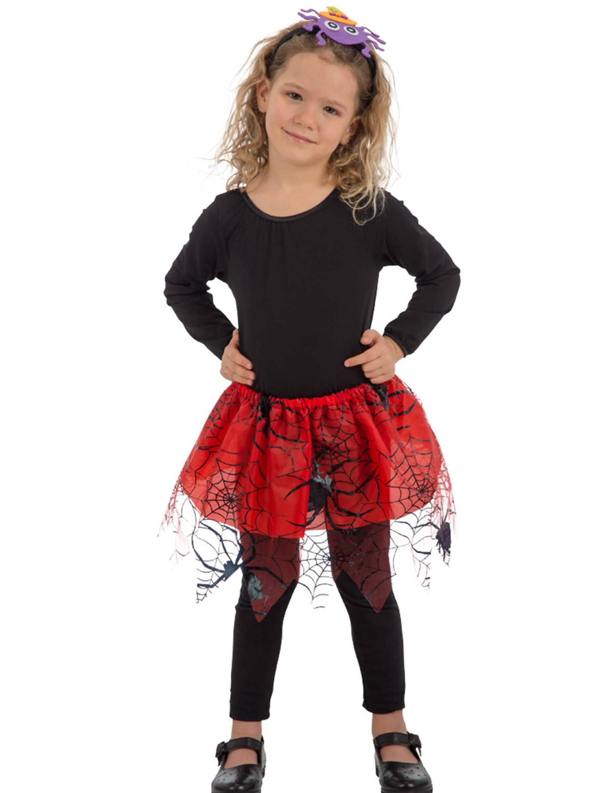 Tutu de arañas para niña rojo y negro