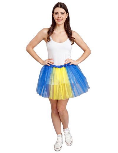 Tutu con soporte azul y amarillo Suecia 39 cm