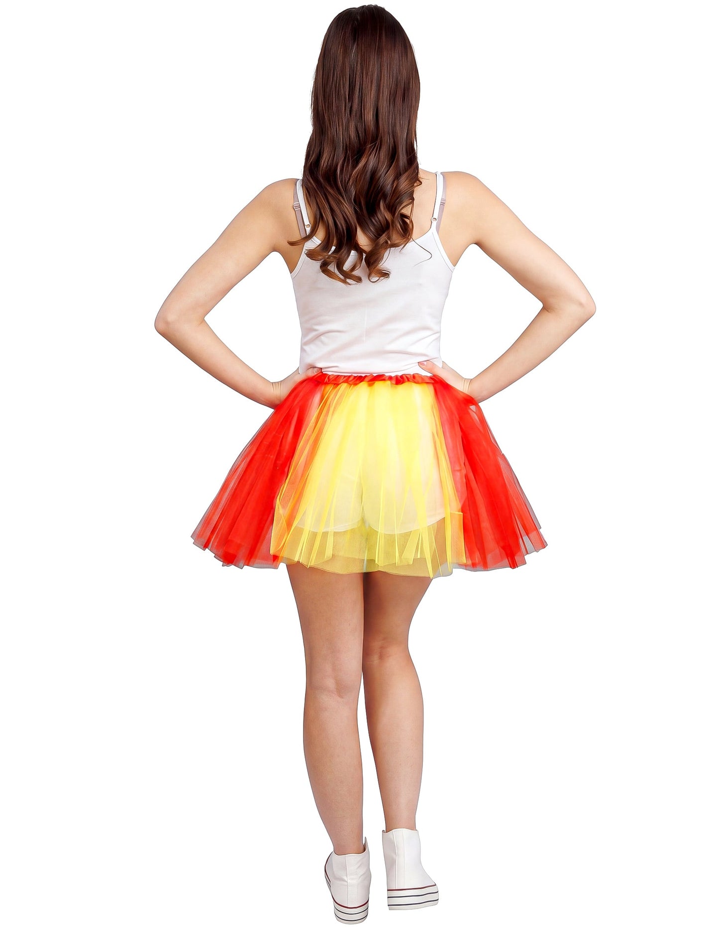 Tutú con soporte rojo y amarillo España 39 cm