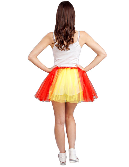 Tutú con soporte rojo y amarillo España 39 cm