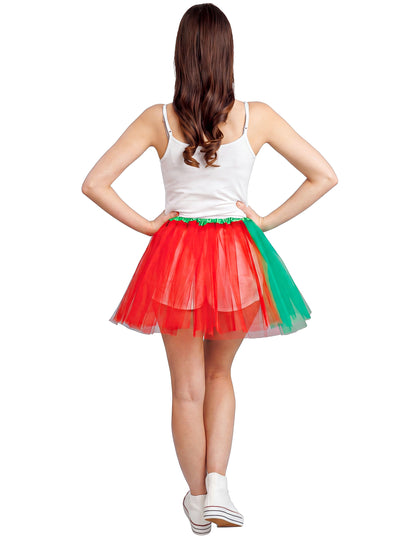 Falda tutú roja y verde Portugal 39 cm