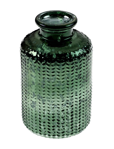 Jarrón brillante de cristal verde abeto 6 x 10 cm