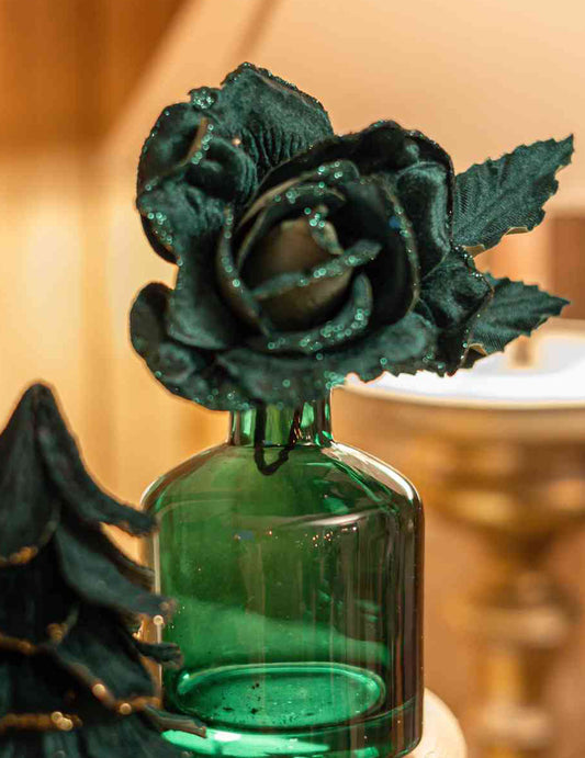 Jarrón de cristal verde oscuro 39 cl