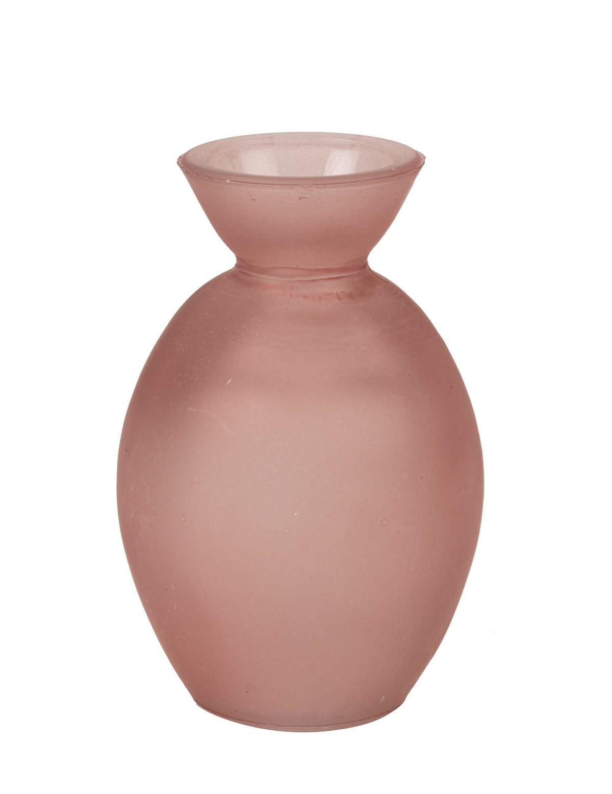 Vase en verre décoration pour table rose finition givrée