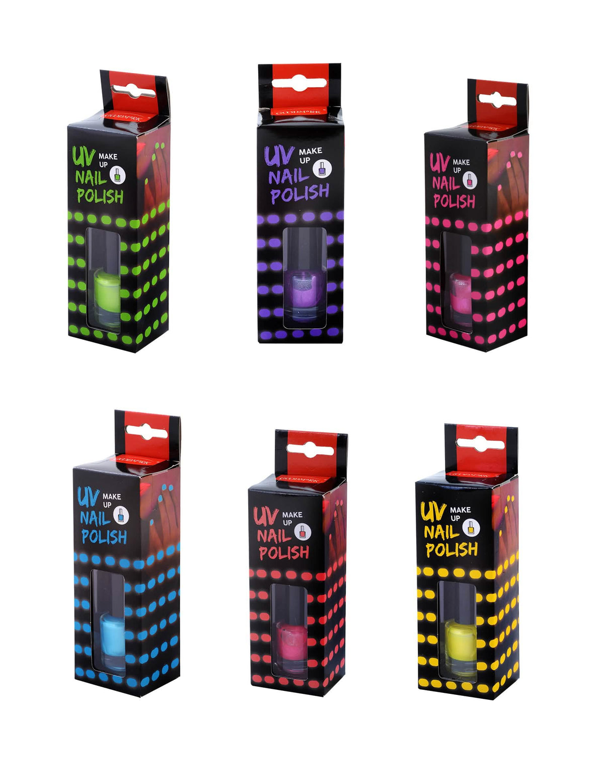 Esmalte de uñas con efecto UV para adulto multicolor fosforito