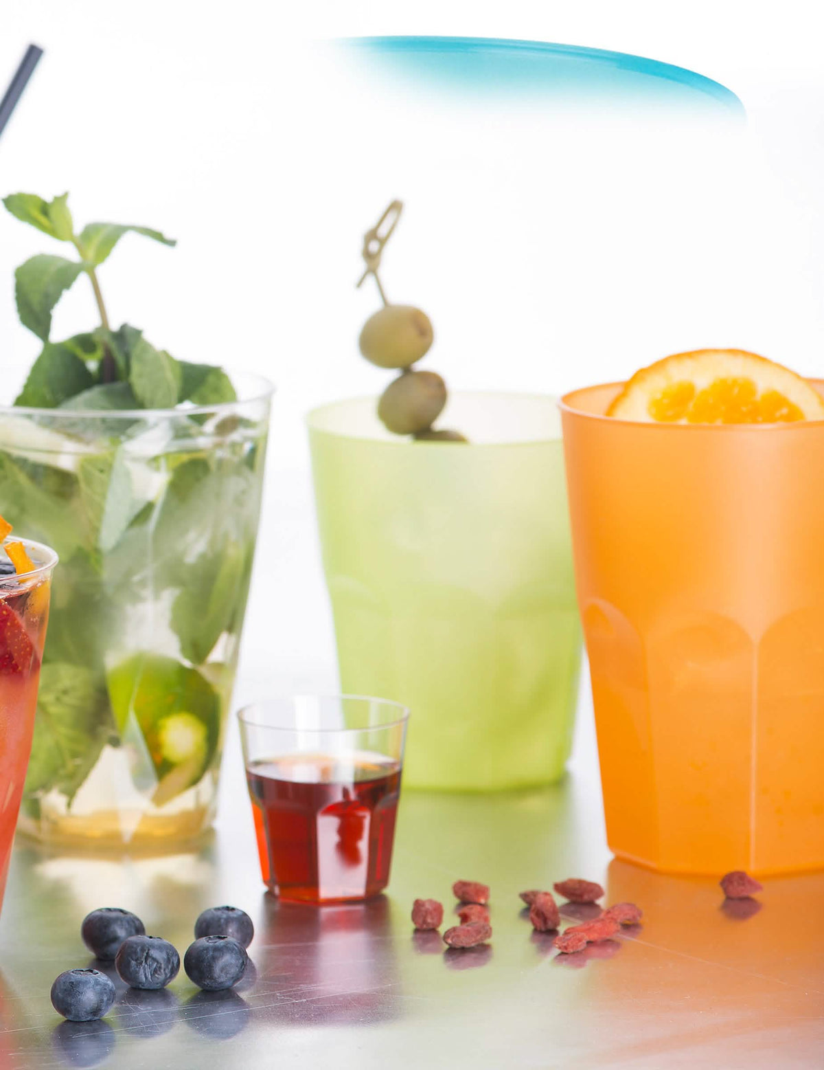 Vaso de plástico esmerilado naranja 42 cl