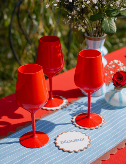 Copa de vino con pie roja 47 cl