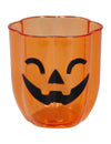Verre en plastique citrouille souriante orange