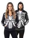 Veste à capuche imprimé squelette adulte