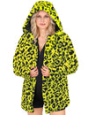 Chaqueta con capucha de leopardo amarillo para adultos