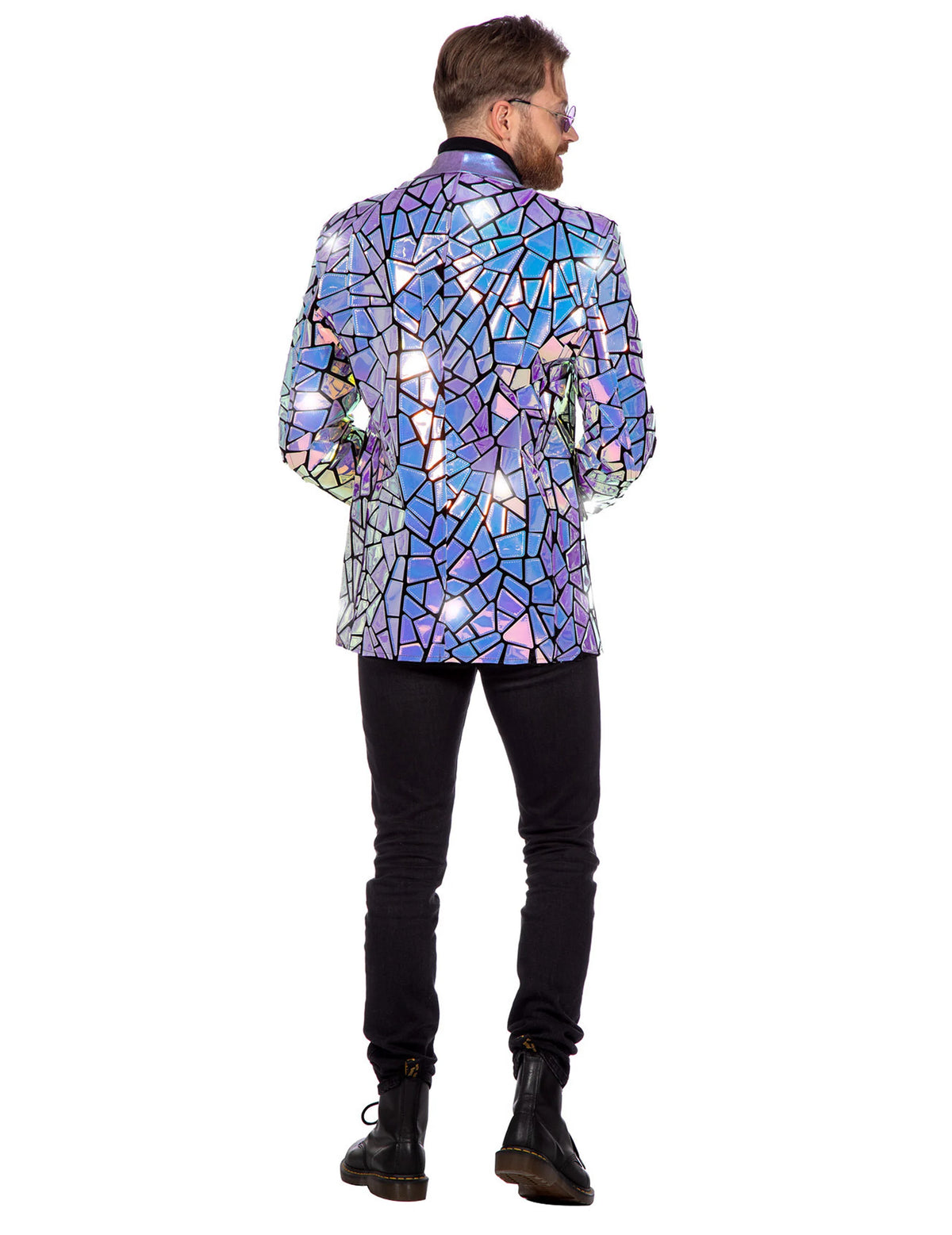 Chaqueta holográfica estroboscópica de lujo para hombre
