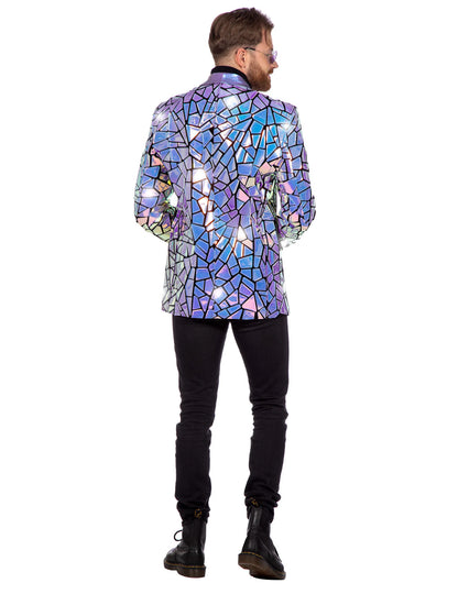 Chaqueta holográfica estroboscópica de lujo para hombre