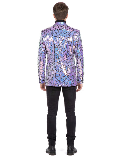 Chaqueta holográfica estroboscópica de lujo para hombre