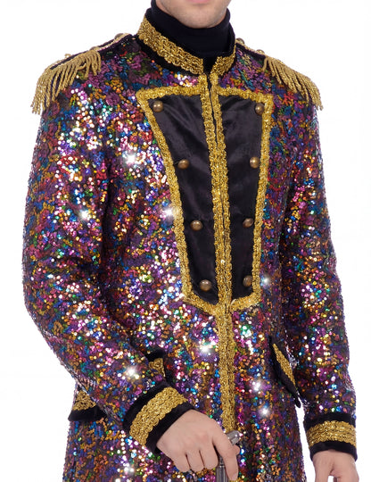 Chaqueta de lentejuelas multicolores de lujo para hombre