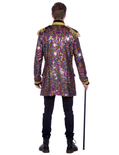 Chaqueta de lentejuelas multicolores de lujo para hombre