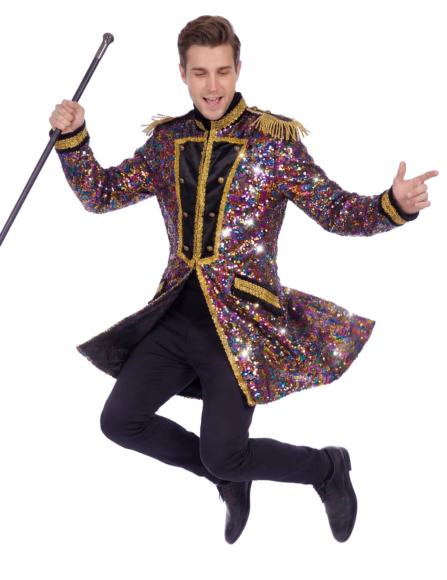 Chaqueta de lentejuelas multicolores de lujo para hombre